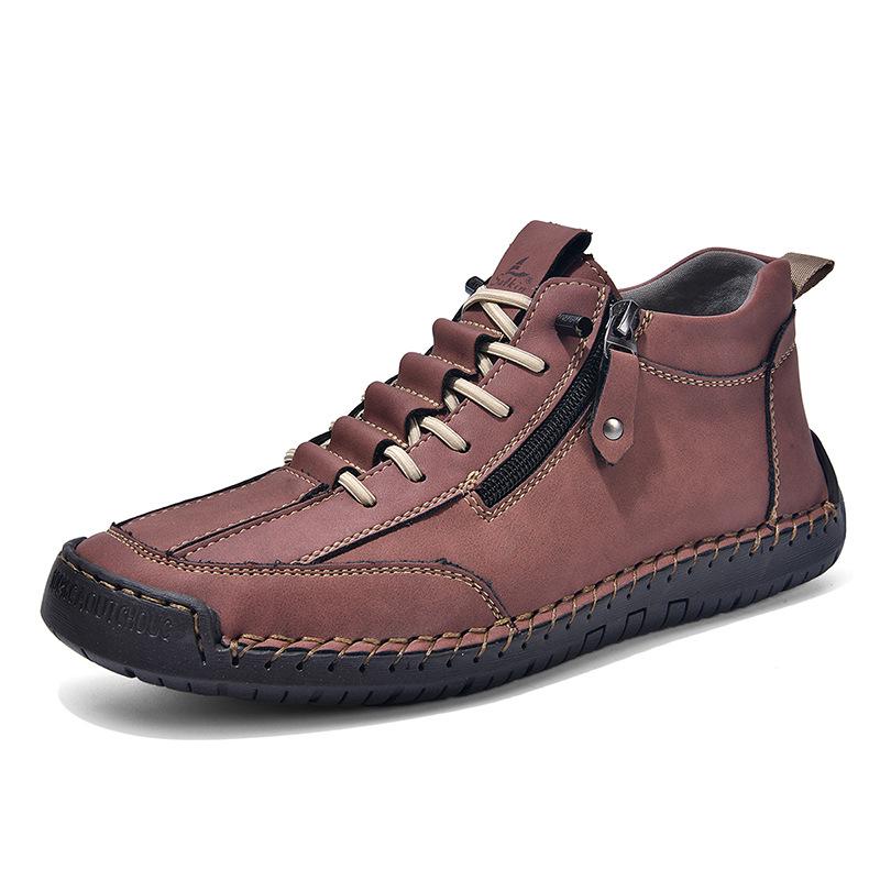 Men's Retro High-Top Casual Leather Shoes - Outdoor Style