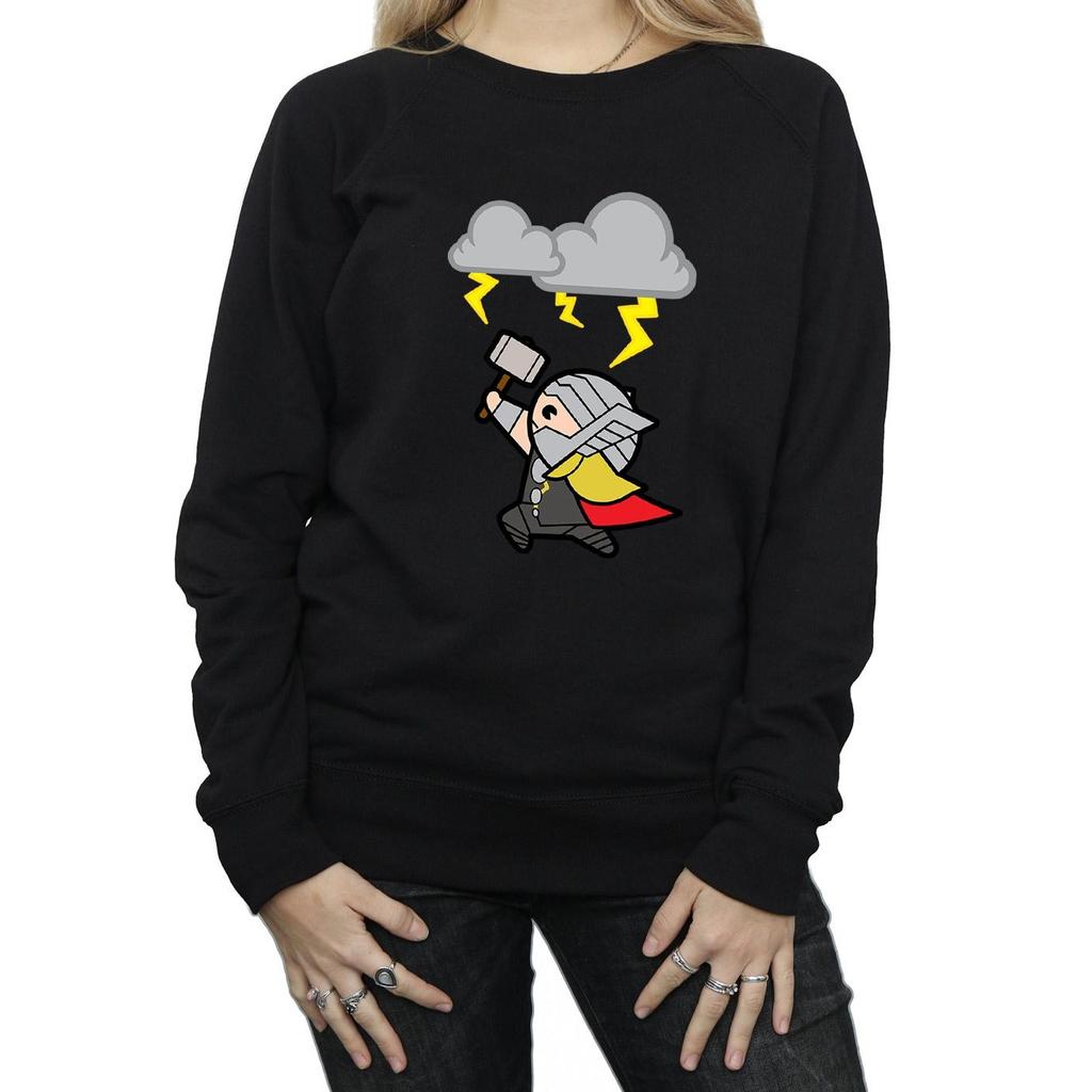 Marvel Womens/Ladies Kawaii Thor God Of Thunder Sweatshirt