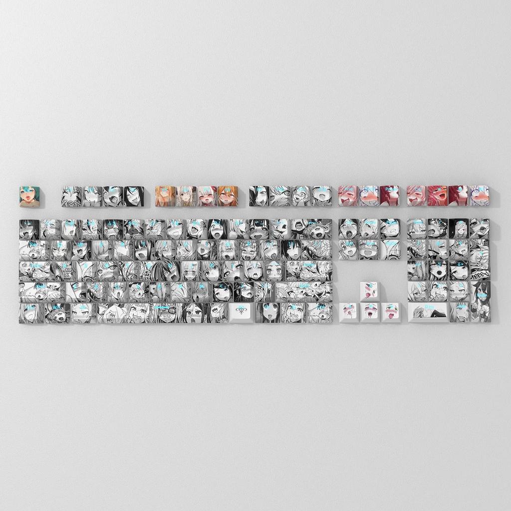 108 Anime Keycaps, PBT Dye-Sublimation, OEM, for Cherry MX Switch Mechanical Keyboards (Backlit)