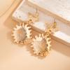 High-end Sunflower Alloy Earrings Irregular Geometric Metal Hammered Surface Ear Jewelry