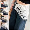 Bohemian Knitted Butt Flap Hollowing Out Tassel Hip Apron Triangular Scarf Tie Straps  Women Girls