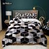 Honeycomb Comforter Cover Kit Queen Size Size Geometric Sleep Bedding Kit Fine Microfiber Gold Hexagon Comforter Cover Black Gradient Quilt Cover