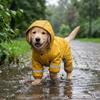 Soft Plush Winter Warm Dog Raincoat Reflective Trim Pet Waterproof Cloak  Travel