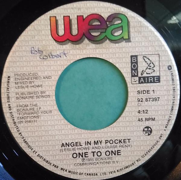 

7inch Record ONE TO ONE - Angel In My Pocket 9287397 WEA, BONAIRE 1985 Canada Dance & Electronica Used