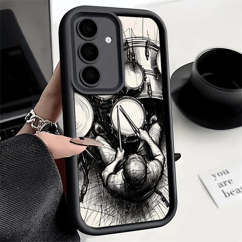 Drum Set Rock Music Soft Phone Case for Samsung Galaxy S26 Ultra S25 Edge S24 S23 S22 Plus S21 S20 FE 5G Shell Silicone Funda
