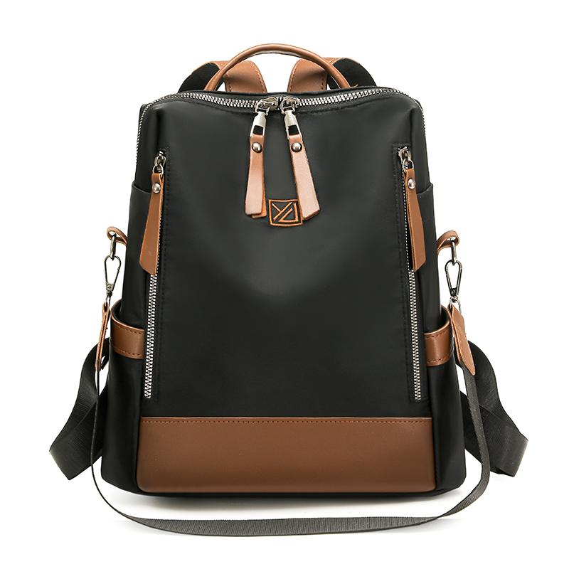 Women's Color Block Backpack Lightweight Water-repellent Multi-functional Shoulder Bag