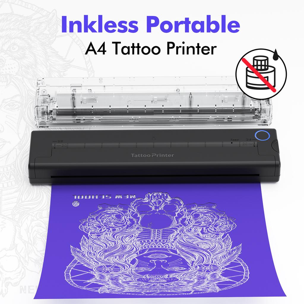 Tattoo Thermal Printer Thermal Inkless Portable A4 Bluetooth Wireless USB