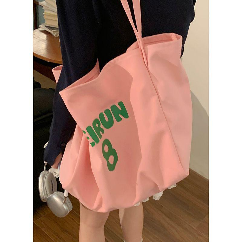 

Women s Summer Fashion All-Match Underarm Canvas Bag Pink