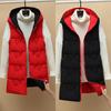 Women's Reversible Padded Mid-Length Vest - Korean Style Winter Outerwear