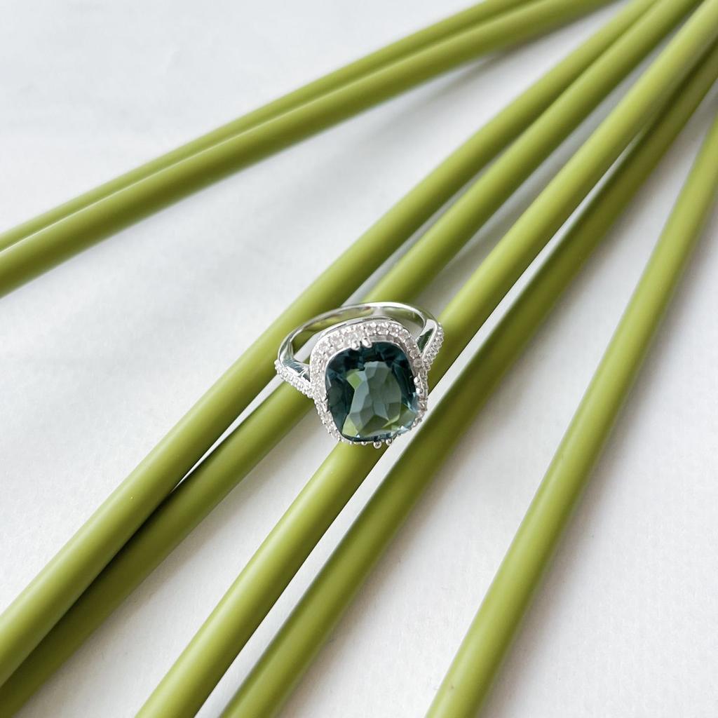 Silver Ring with London Blue Topaz 4.339ct, Product Weight 4.37 G (2151760)