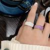 Minimalism Purple White Circle Ring Jewelry Simple Round Geometry Ring For Women