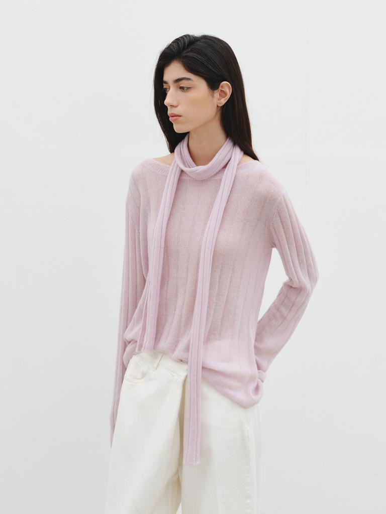 REPLAIN Hairy Strap Knit_Light Pink