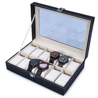 2020 nowych moda 12 Gids skórzane pudełko na zegarek pudełko wystawowe na biżuterię zegarki Case przechowywanie biżuterii zorganizowane Cajas Para Relojes
