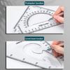 Juego de 2 Piezas Regla Triangular Multifuncional Medición de Ángulos de 30/45 Grados Regla de Triángulo Isósceles Herramienta de Dibujo para Estudiantes de Geometría