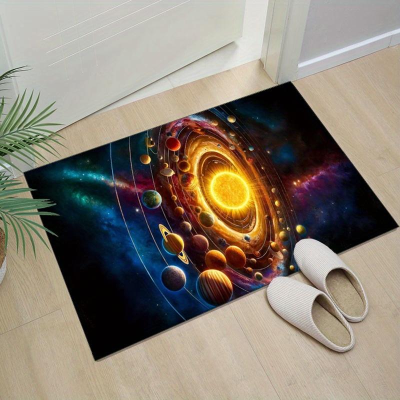 Galaxy Solar System Rug for Space Enthusiasts  Bring the Universe into Your Home  Cosmic Living Room Decor Skid resistant carpet