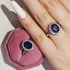 Carat Sapphire Ring Silver Charm Engagement  Ring European and American Fashion Temperament Luxury High Quality
