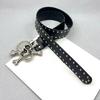 Girl Glittered Waist Belt Street Dance Jeans Belt Decorative Studded Skull Belt
