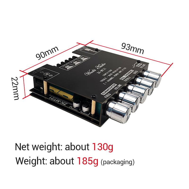 12V 24V Subwoofer ZK-MT21 Digital Power Amplifier Board 2x50W 100W 2.1 Channel AUX Audio Stereo Bluetooth 5.0 Bass Amplifier