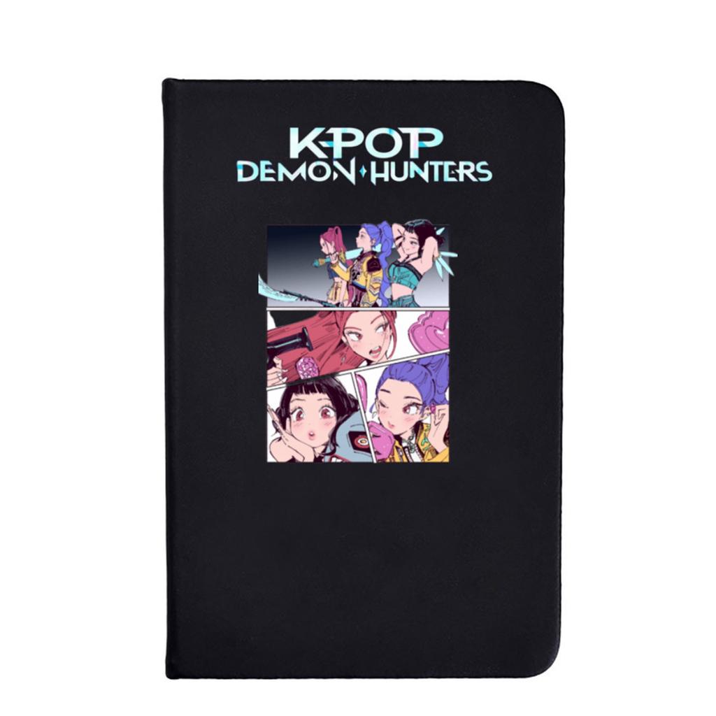 Student Classroom Notebook Cartoon Printed Portable Imitation Leather Black Notebook Creative Notebook