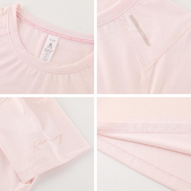 Women's Quick-Dry Short Sleeve Yoga T-Shirt - Lightweight, Breathable Fitness Top for Summer Running and Sports.