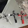 Modisches Schwarzes Kreuz Halskettenanhänger Mädchen Gothic Punk Harajuku Y2K für Damen Herren Paar Dekorativer Retro Street Style Schmuck