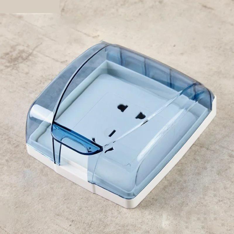 Universalkontakt Vanntett boks Veggbryterplate Vannstøvtett deksel Uttak Dørklokke Baderom Sprutsikre beskyttelsesbokser