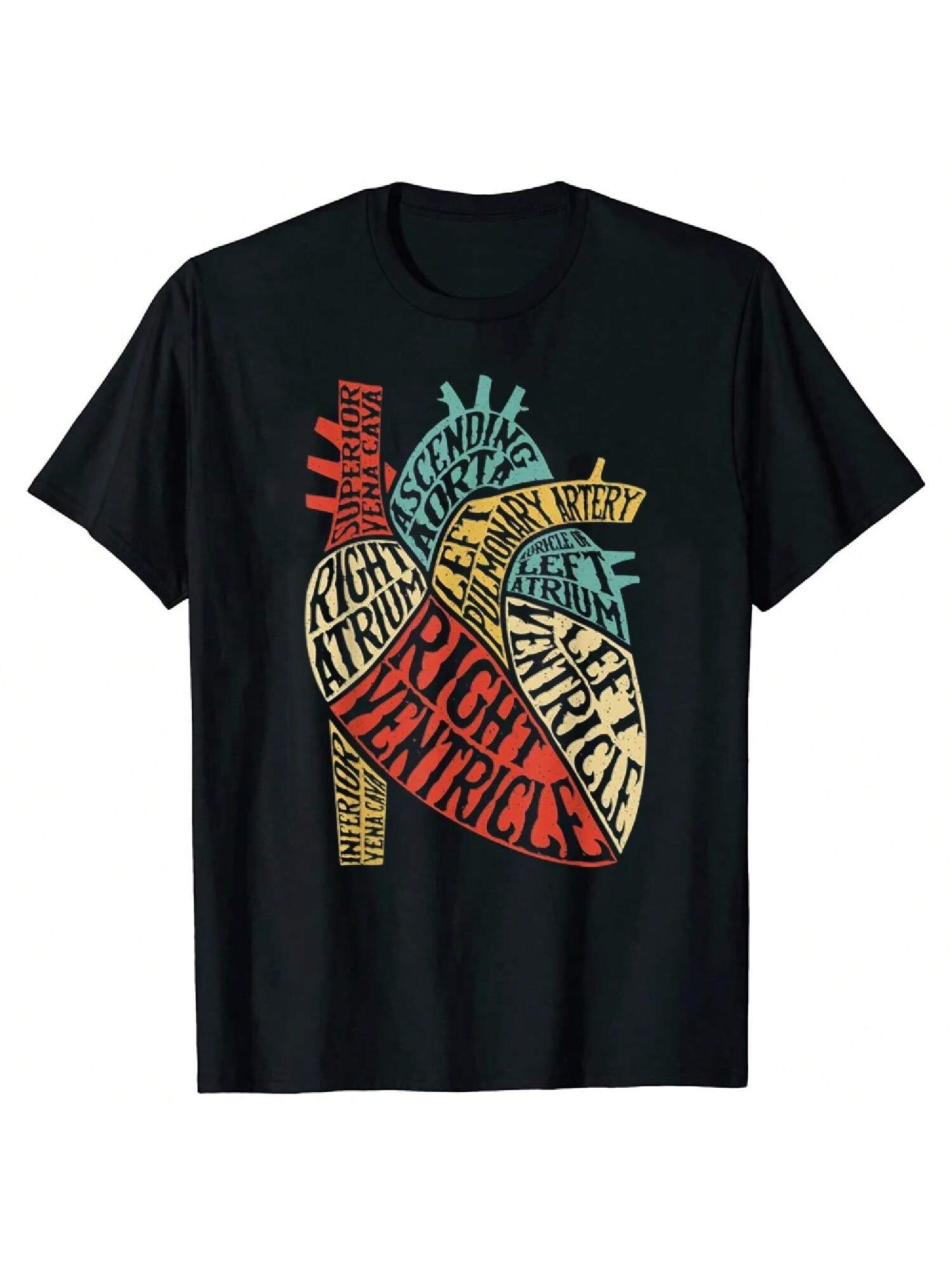 Funny Heart Anatomy Science Biology Biologist T Shirt Graphic Cotton Streetwear Short Sleeve Birthday Gifts Summer Style T-Shirt S разноцветный