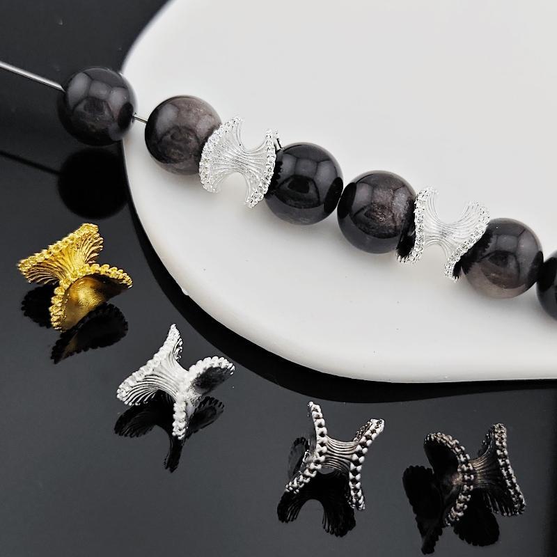 10 Pieces Alloy Wave Spacer Beads Diy Beaded Bracelet Necklace Spacer Beads Accessories Jewelry Making Materials
