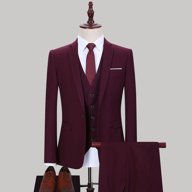 Three-piece Suit Blazer Coat Pants Vest 