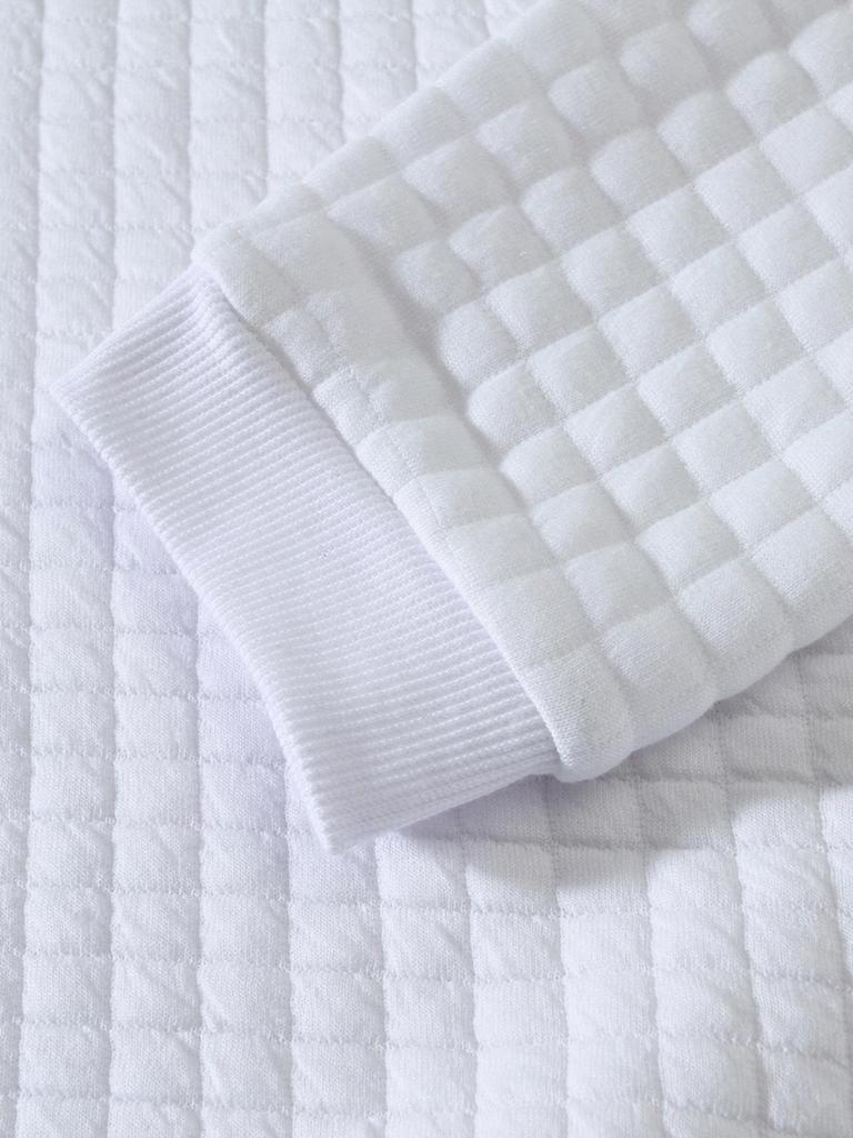 Męska bluza w kratę o dopasowanym kroju – Okrągły dekolt, Długi rękaw, Jednolity kolor – Kolekcja Jesień/Zima