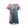 Nueva moda primavera y verano camiseta casual de manga corta con estampado floral [direccional]