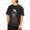 Sehnsucht Face Portrait Red Line Text Vintage Washed Tee Pure Cotton T-Shirt