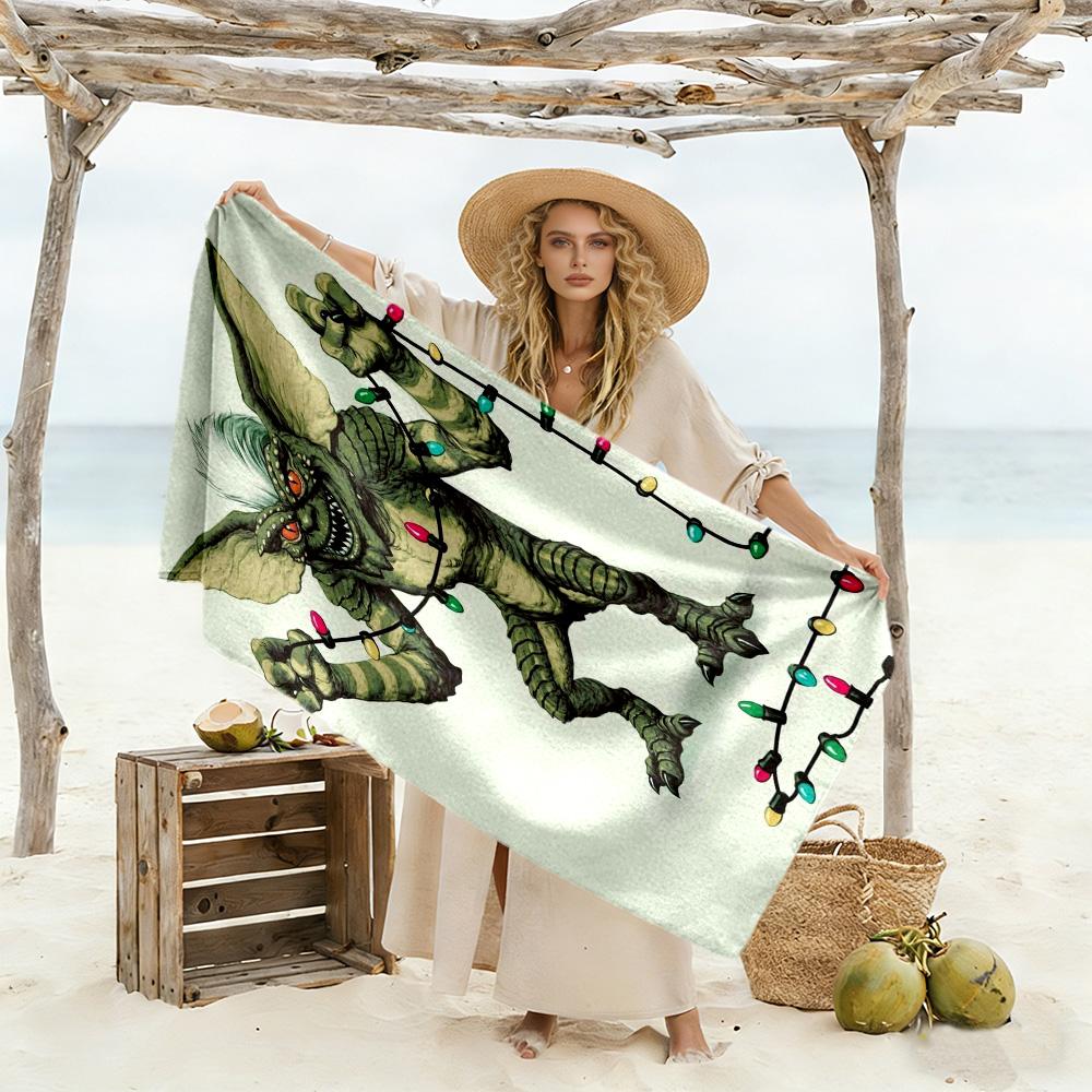 Gremlins Beach Towel Super Soft Microfiber Quickdry Fabric Comfortable Lightweight Suitable for Swimming, Gym, Camping, Yoga Vacation