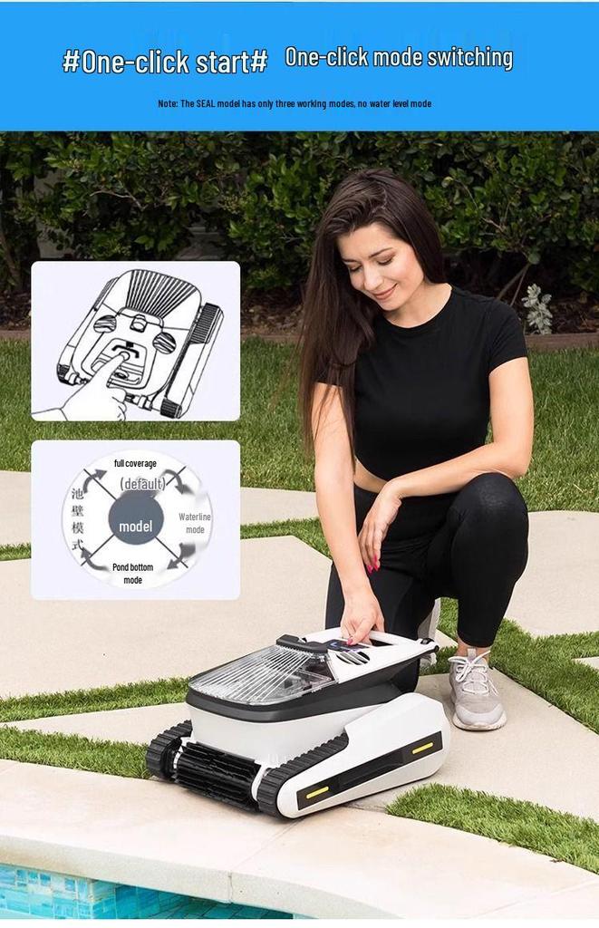 Automatic Wireless Pool Skimmer & Wall-Climbing Underwater Vacuum Cleaner