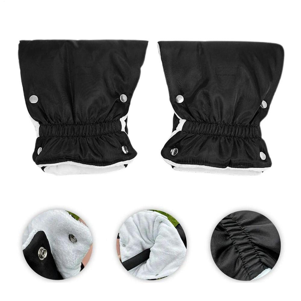 1 Pair Soft Velvet Winter Stroller Gloves Thickened Stroller Mitten Handrail Gloves  Daily Walking