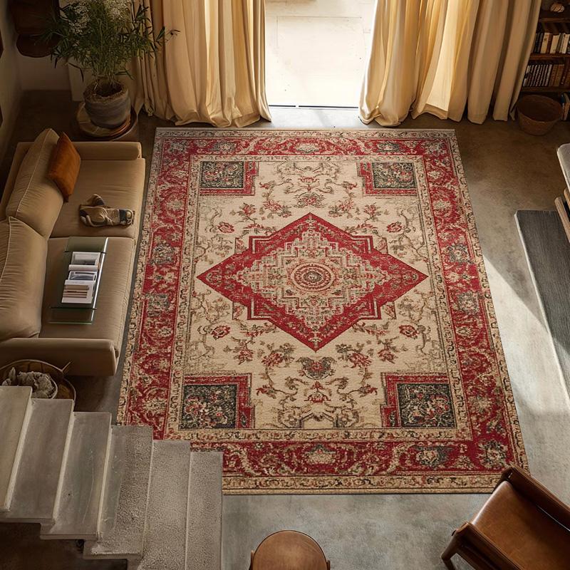 RAKKSFloral Pattern Persian-Style Area Rug, Anti-Slip Soft Comfort Versatile for Living Room, Bedroom, Dining & Multi-Area Use