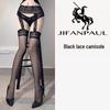 Lace Suspender Thigh-High Stockings with Over-the-Knee Design