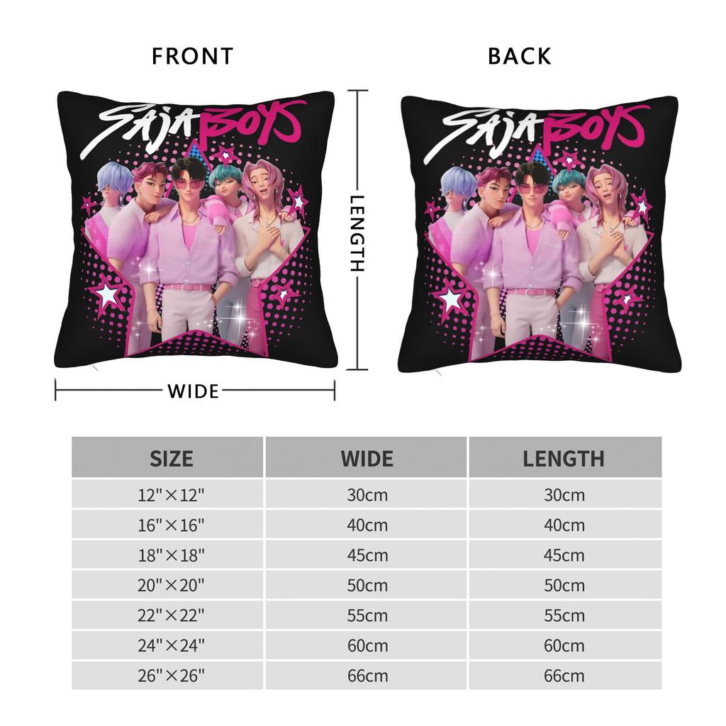 Saja Boys Kpop Hunters Demons Jinu Abby Mystery Pillowcase Printed Cushion Cover Decorative  Throw Pillow Case Cover Home Square