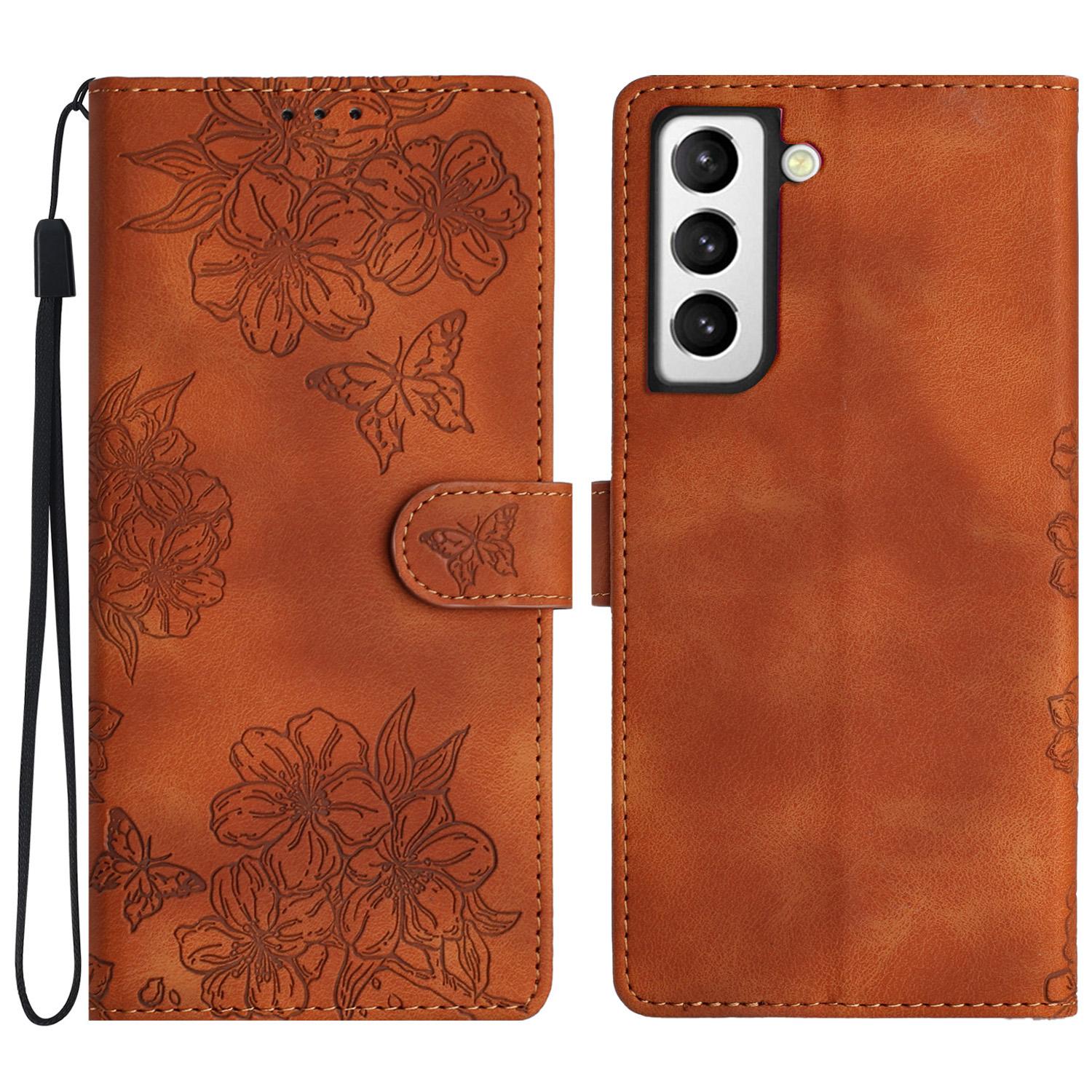

For Samsung Galaxy S21+ 5G Wholesale Phone Shell PU Leather Imprinted Pattern Wallet Phone Cover Brown