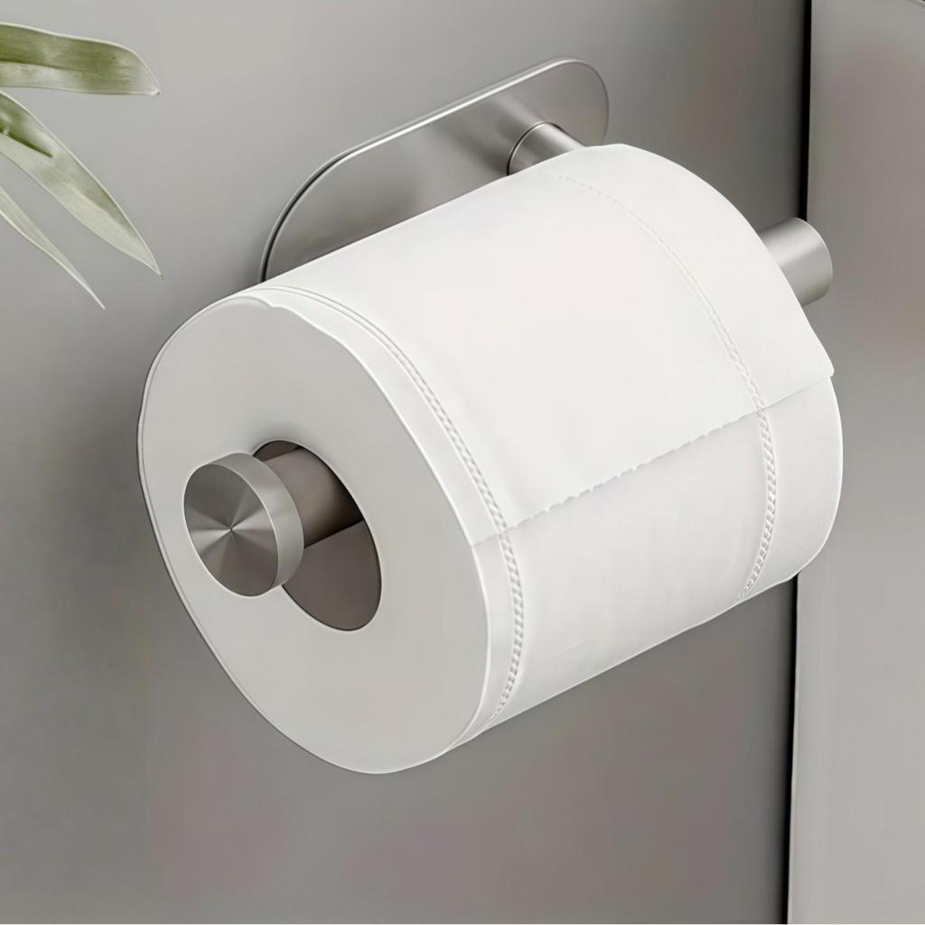 Stainless Steel No-Drill Wall-Mounted Toilet Paper Holder