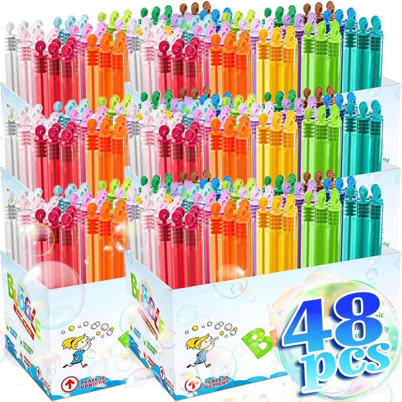 48/10 Pezzi Bottigliette Colorate con Bolle Tubetto Bacchetta Liquido Bottiglie Vuote Sapone Giocattoli per Bambini Decorazioni Bomboniere Festa di Compleanno Matrimonio