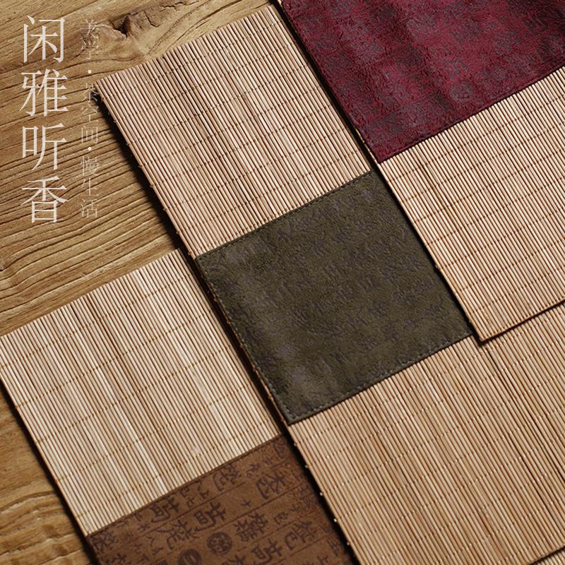 Fabric Bamboo Tea Mat Linen Zen Table Runner Japanese Tea Tray Mat Tablecloth Tea Set Accessories
