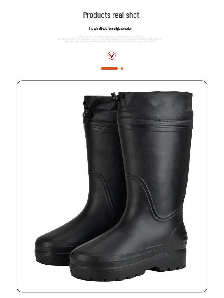 Unisex Ultra-Light EVA Cotton Rain Boots: Non-Slip, Oil-Resistant Footwear for Cold Storage, Fishery, and Food Industry.