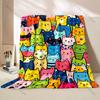 1PC Cute Cats Print Cartoon Blanket Warm and Comfortable Blanket for Home Sofa Travel Camping Picnic RV Luxury Gift
