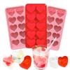 Mini Love Chocolate Heart Shaped Silicone Mold Pink Red Ice Cube Mold Multifunctional DIY Pudding Candy Mold Whiskey Kitchen