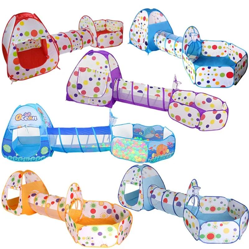 Portable 3 In 1 Kid Play Set Tent Ball Pit Crawling Tunnel Children Ball Pool Baby Balloon Playpen Yard Room Playground Gift Toy