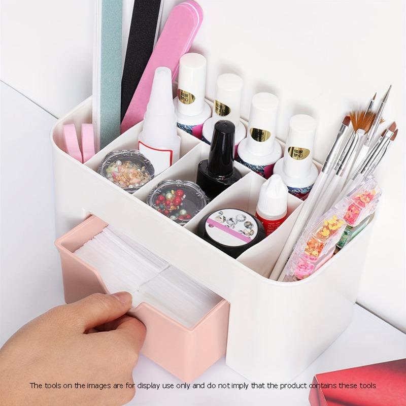 Plastic Makeup Organizer with Drawer Desktop Cosmetic Storage Box