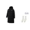 Li Ning Hot Pot Down Series Water-Repellent Far-Infrared Warm Hooded Zipper Outdoor Casual Winter Long Down Jacket Men Outerwear Black AYMU449-4