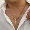 Imitation Pearl Starfish Pendant Necklace Boho Style Conch Pendant Necklace  Stackable Chain