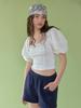 Heatherment French Puff Top (White)